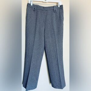 Willi Smith Wool Wide Leg Knit Pants‎ Size 6 Made In ITALY, Herringbone